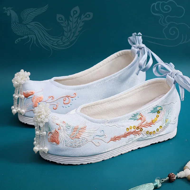 Women's For Han Chinese Clothing Style Costume Height Increasing Canvas Shoes