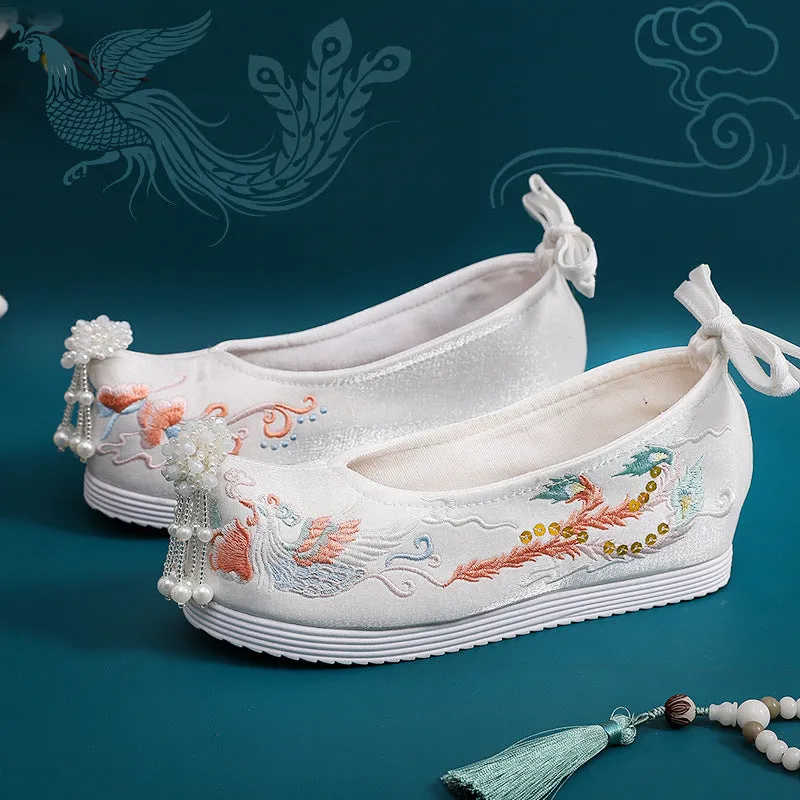 Women's For Han Chinese Clothing Style Costume Height Increasing Canvas Shoes