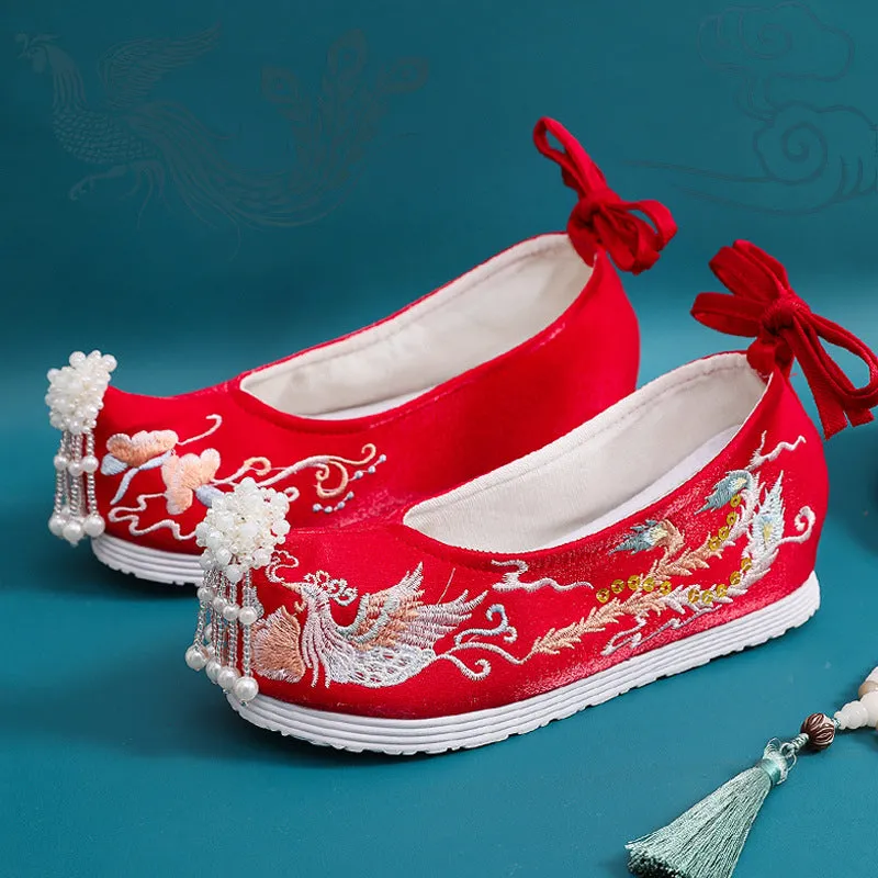 Women's For Han Chinese Clothing Style Costume Height Increasing Canvas Shoes