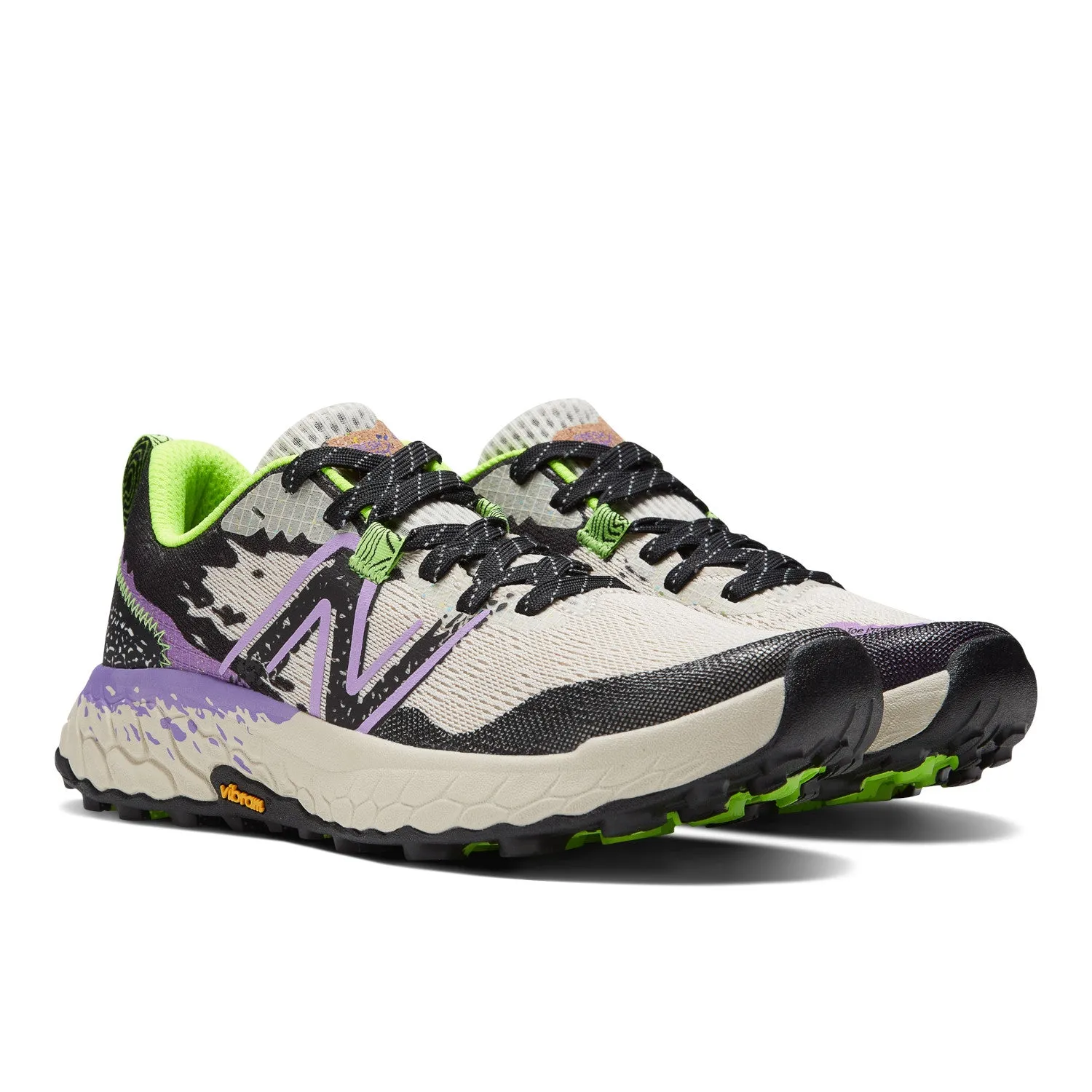 Women's New Balance Fresh Foam X Hierro v7 Color: Moonbeam with Electric Purple