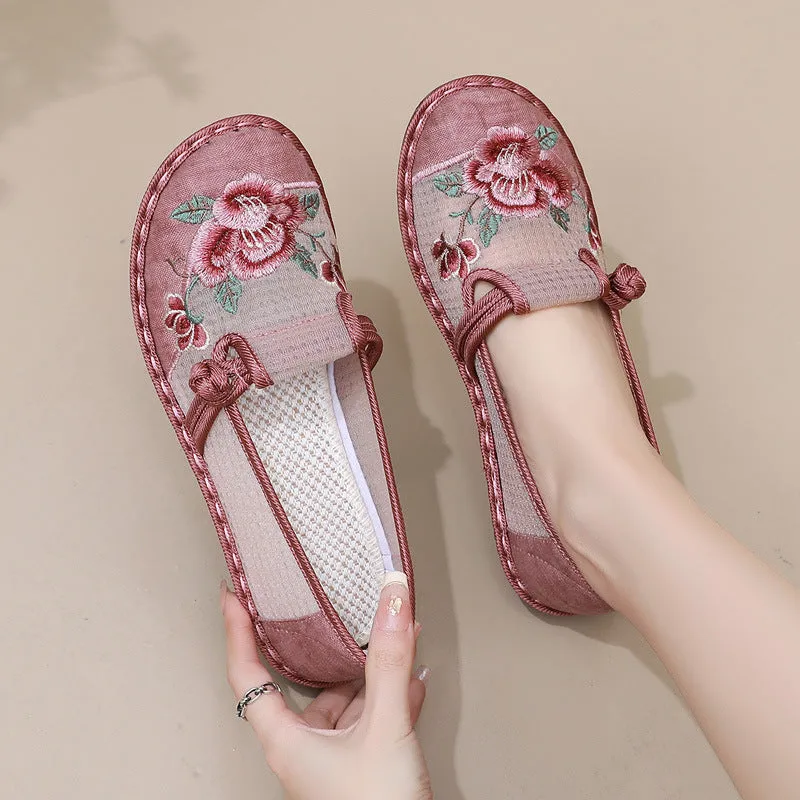 Women's Summer Slip-on Retro For Han Chinese Clothing Mesh Canvas Shoes