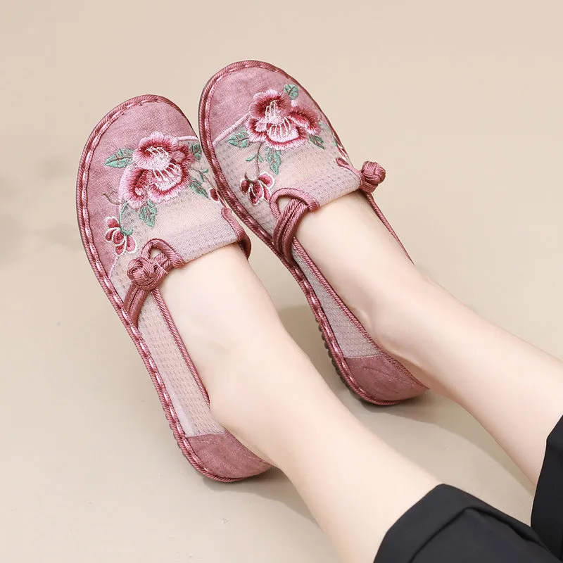 Women's Summer Slip-on Retro For Han Chinese Clothing Mesh Canvas Shoes