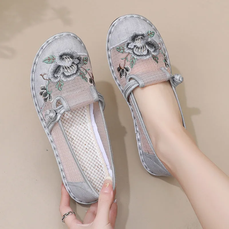 Women's Summer Slip-on Retro For Han Chinese Clothing Mesh Canvas Shoes