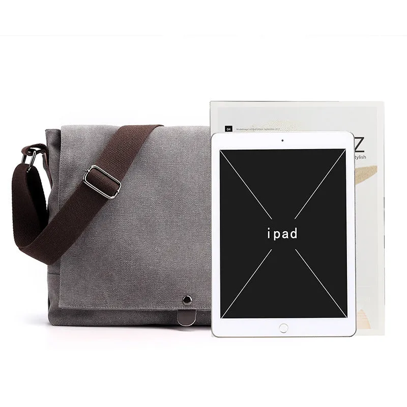 XIANGTUIBAO Men's Canvas Messenger Bag  New Fashion Trendy Shoulder Bag Men's Casual Multi-Functional Lightweight Men's Bag