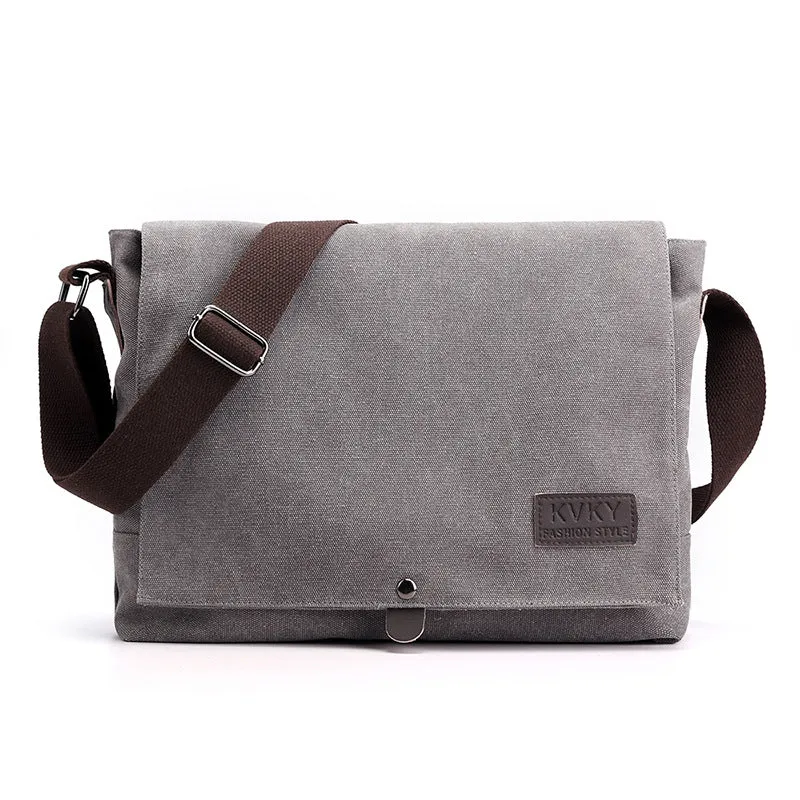 XIANGTUIBAO Men's Canvas Messenger Bag  New Fashion Trendy Shoulder Bag Men's Casual Multi-Functional Lightweight Men's Bag