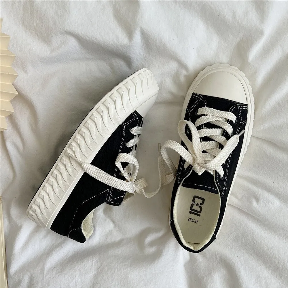 xiangtuibao  White Canvas Shoes Women's Sneakers Platform Woman Sports Sneakers Female Vulcanized Shoes Sneakers Casual Ladies Trainers