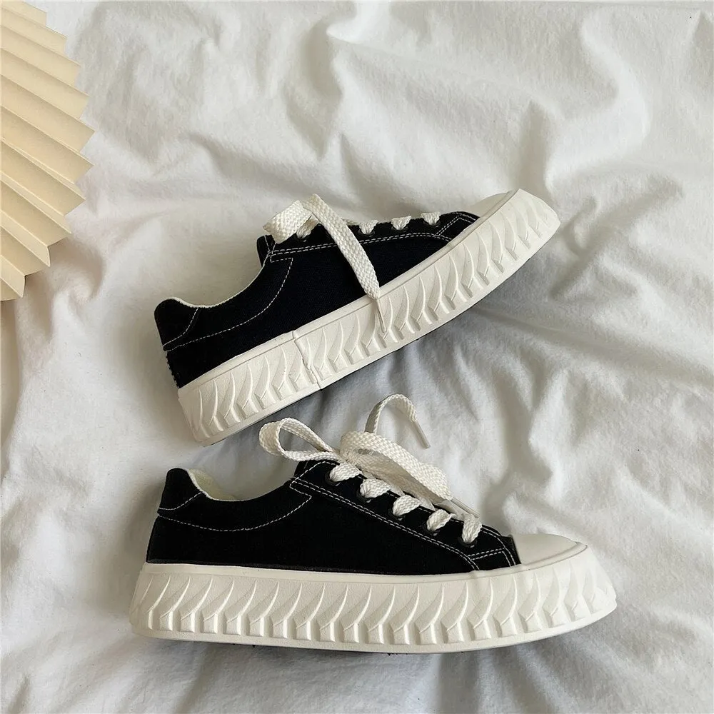 xiangtuibao  White Canvas Shoes Women's Sneakers Platform Woman Sports Sneakers Female Vulcanized Shoes Sneakers Casual Ladies Trainers