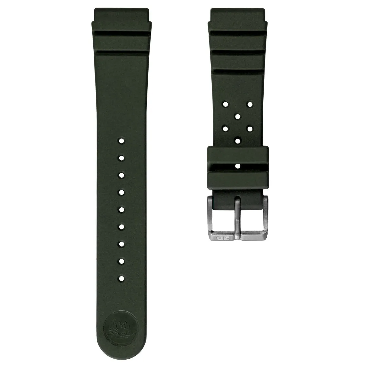 ZULUDIVER 284 Italian Rubber Dive Watch Strap - Green