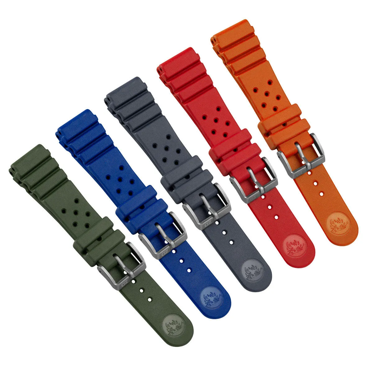 ZULUDIVER 284 Italian Rubber Dive Watch Strap - Green